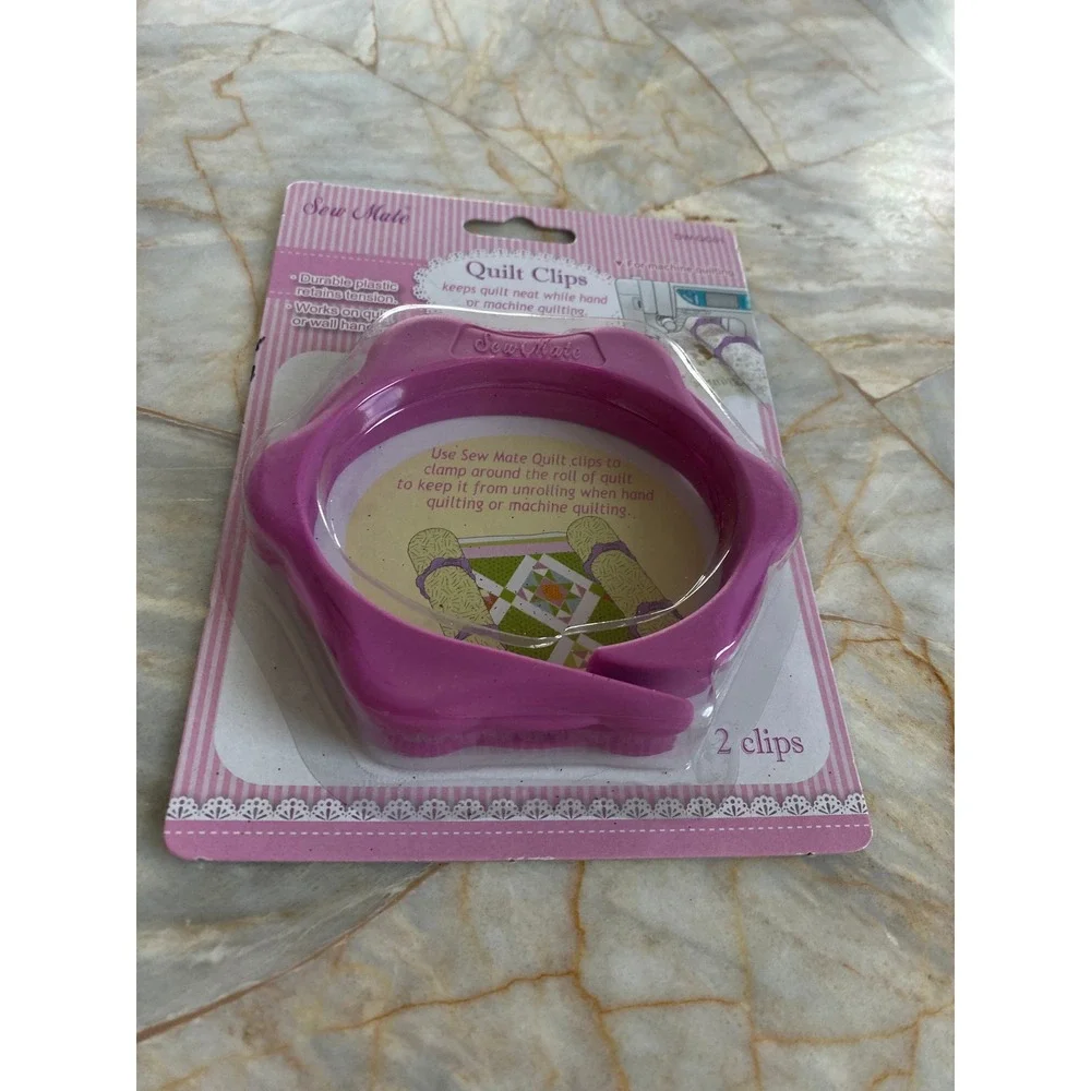 Sew Mate Quilt Clips Set of 2 Pink Durable Plastic Quilting Tools DW-QC01